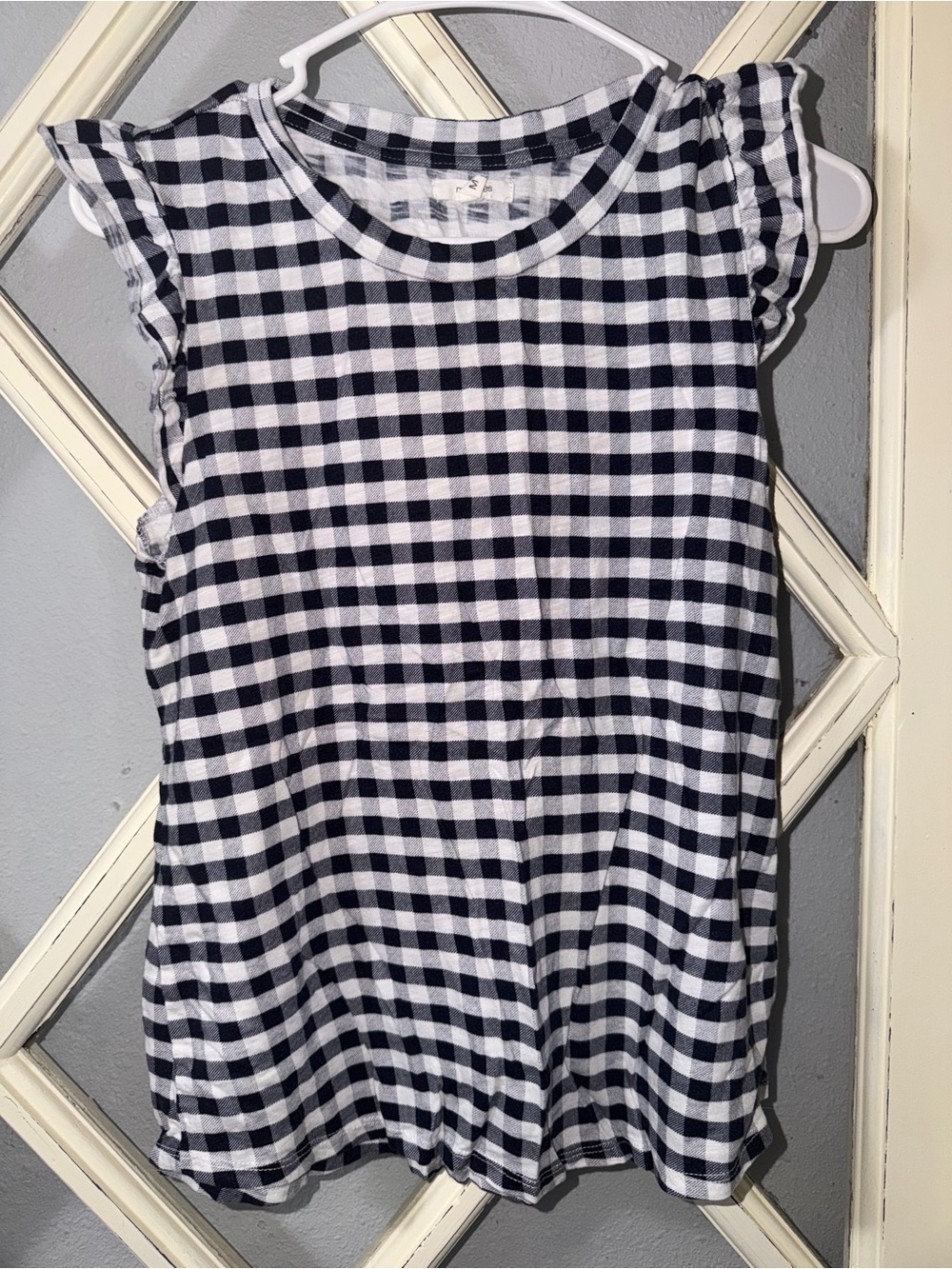 Maurices Navy and White Gingham Blouse
